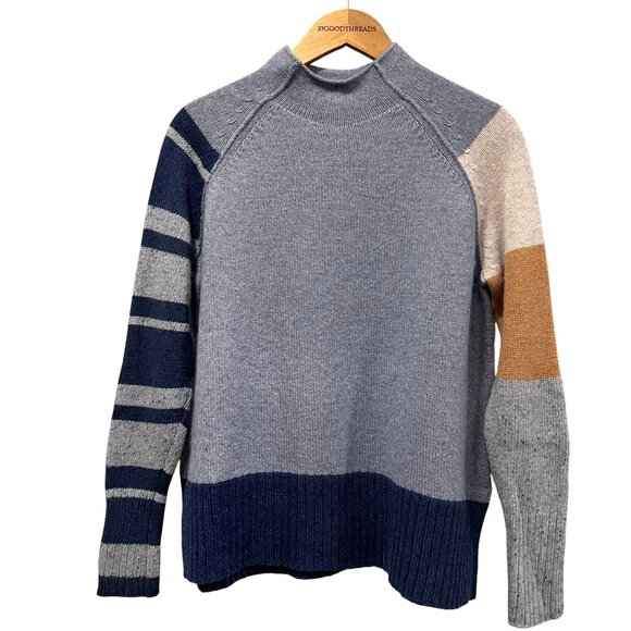 Zaket & Plover Color Block Pullover Sweater, Blue, S - Picture 2 of 9